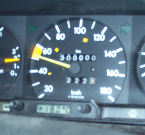 300,000 km on August 21, 2001